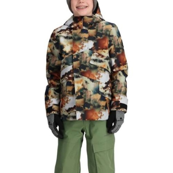 Obermeyer Kids Gage Snowboard Ski Jacket Hood Waterproof Winter Coat S/8  #6280 - Picture 1 of 4